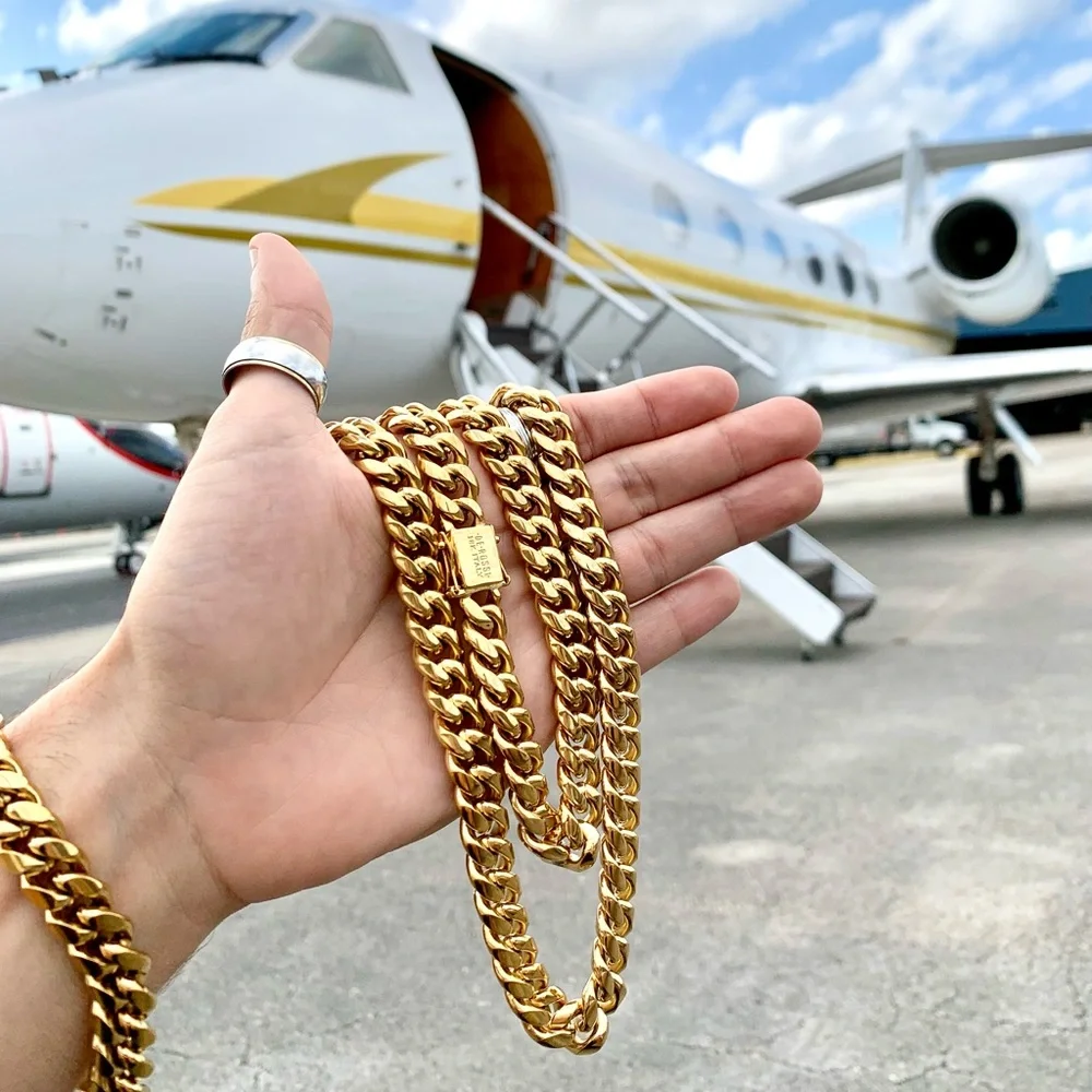 DE ROSSI CUBAN LINK 18K GOLD NEW CHAIN MADE IN ITALY *****LIFETIME WARRANTY*****
